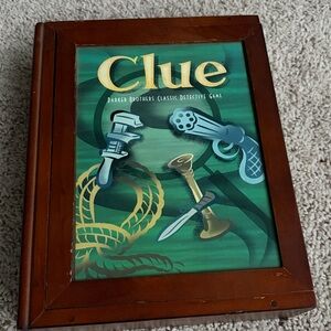 Clue Board Game and Bookshelf Case  - Vintage Game Collection Edition